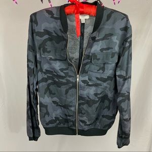 American Eagle Blue Camouflage Bomber Jacket